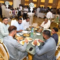 Guests enjoying a catered meal at Primecastle
